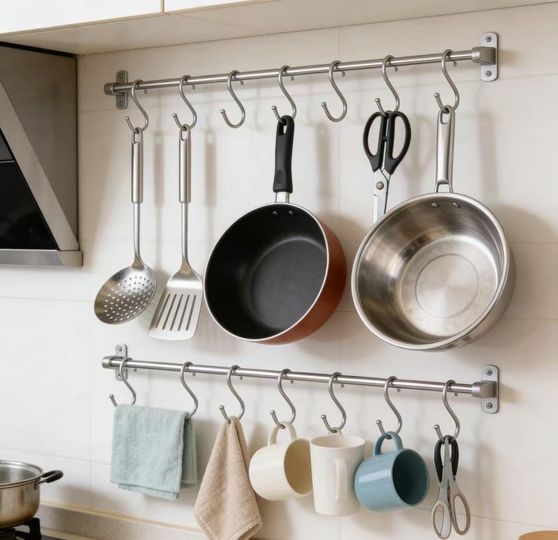 LOYMR 16 Pack 4.7 Inches Extra Large S Shape Hooksâ€“ Heavy Duty Multi-Purpose Hangers for Kitchen Utensils, Plants, Bird Cages, Curtains, Towels, Clothes & More (Silver) - Image 4